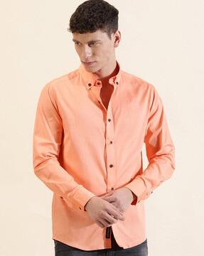 men regular fit shirt with button-down collar