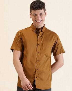 men regular fit shirt with button-down collar