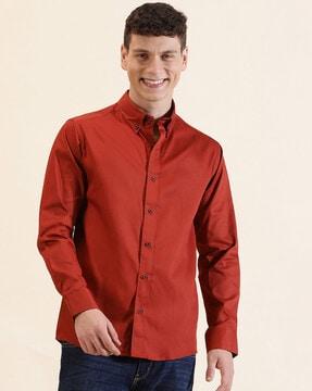 men regular fit shirt with button-down collar