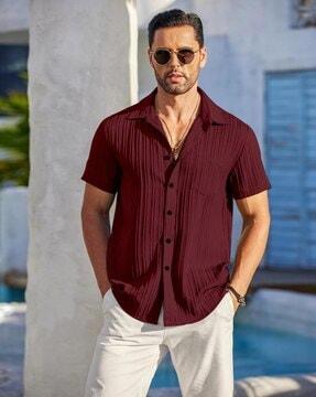 men regular fit shirt with cutaway collar