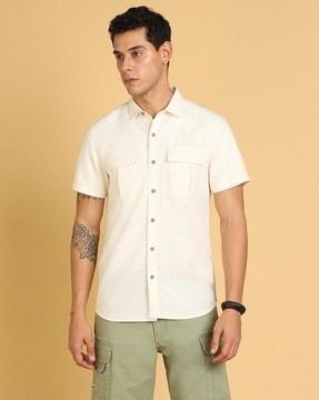 men regular fit shirt with cutaway collar