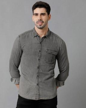 men regular-fit shirt with full-sleeves