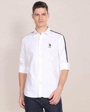 men regular fit shirt with logo embroidery