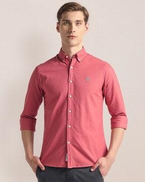 men regular fit shirt with logo embroidery