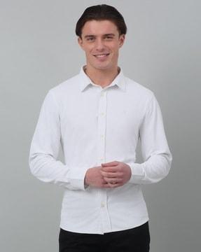 men regular fit shirt with logo embroidery