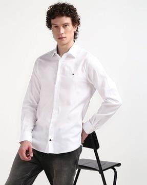 men regular fit shirt with logo embroidery