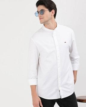 men regular fit shirt with logo embroidery