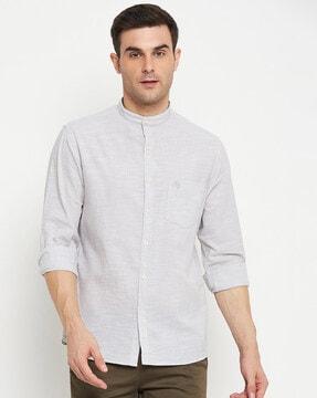 men regular fit shirt with patch pocket