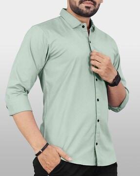 men regular fit shirt with patch pocket