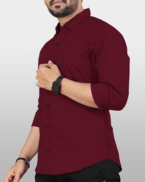 men regular fit shirt with patch pocket