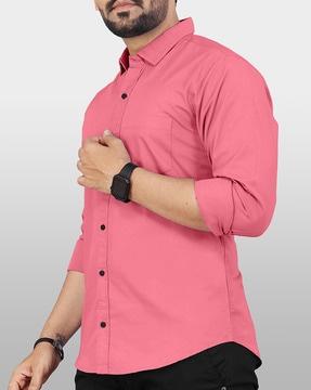 men regular fit shirt with patch pocket