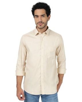 men regular fit shirt with patch pocket