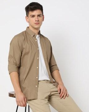 men regular fit shirt with patch pocket