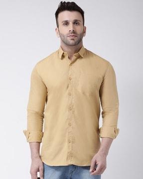 men regular fit shirt with patch pocket