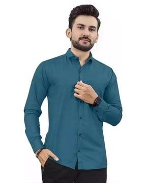 men regular fit shirt with patch pocket