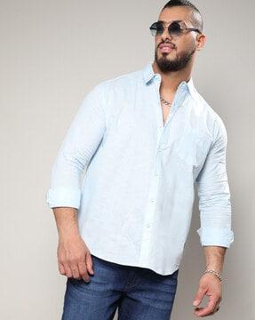 men regular fit shirt with patch-pocket