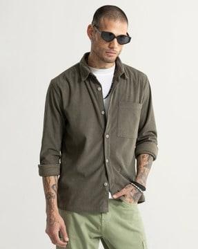 men regular fit shirt with patch pocket