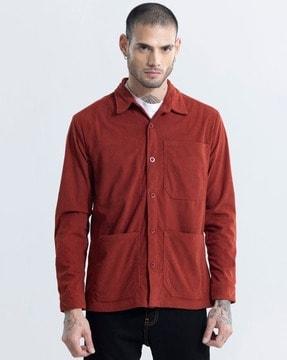 men regular fit shirt with patch pocket