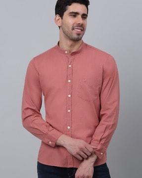 men regular fit shirt with patch pocket