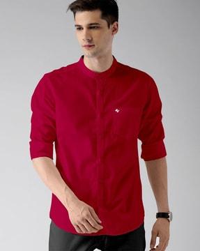 men regular fit shirt with patch pocket