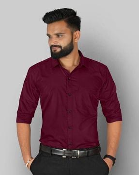 men regular fit shirt with patch pocket