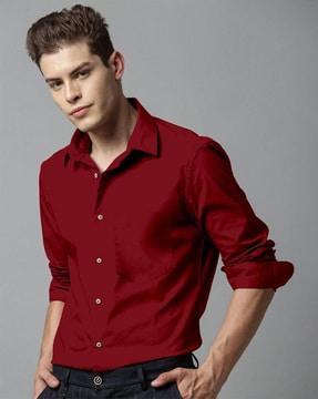 men regular fit shirt with patch pocket