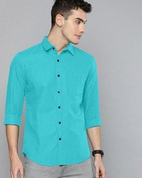 men regular fit shirt with patch pocket