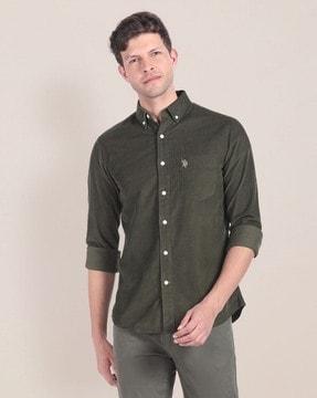 men regular fit shirt with patch pocket