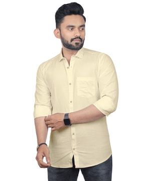 men regular fit shirt with patch pocket