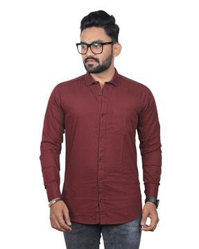 men regular fit shirt with patch pocket