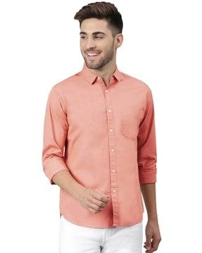 men regular fit shirt with patch pocket