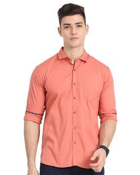 men regular fit shirt with patch pocket