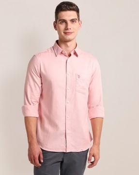 men regular fit shirt with patch pocket