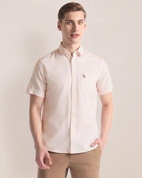 men regular fit shirt with patch pocket