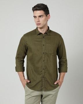 men regular fit shirt with patch pocket