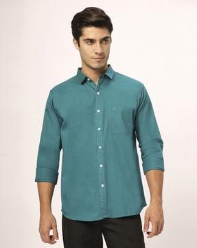 men regular fit shirt with patch-pocket