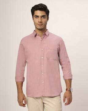 men regular fit shirt with patch-pocket