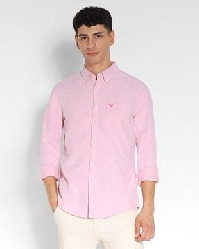 men regular fit shirt with patch pocket