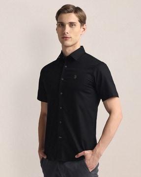 men regular fit shirt with placement logo