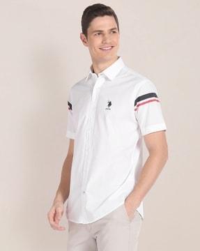 men regular fit shirt with placement logo