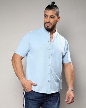 men regular fit shirt with short sleeves