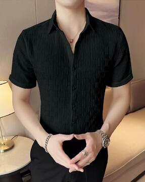 men regular fit shirt with short sleeves