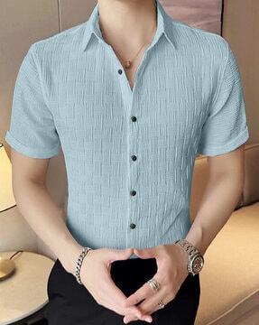 men regular fit shirt with short sleeves