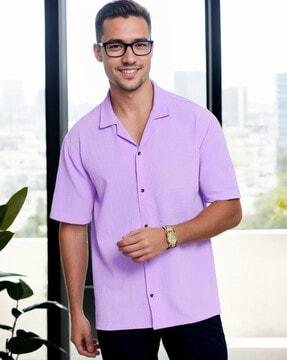 men regular fit shirt with short sleeves