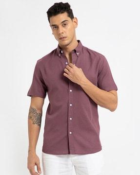 men regular fit shirt with short sleeves