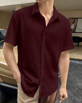 men regular fit shirt with short sleeves