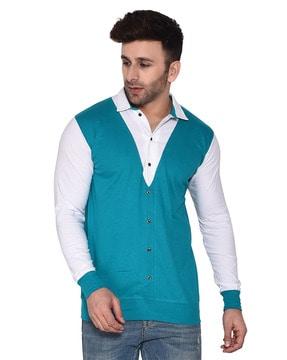 men regular fit shirt with spread collar