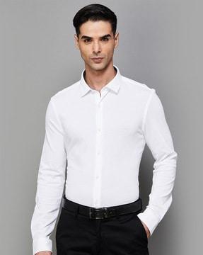 men regular fit shirt with spread collar