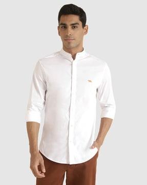 men regular fit shirt with spread collar