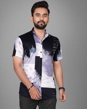 men regular fit shirt with spread collar